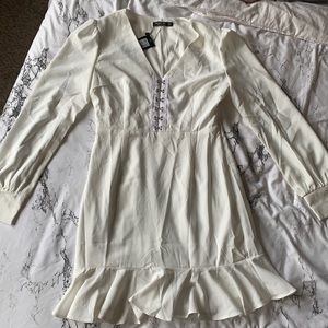 Nasty Gal White Eye Skater Dress